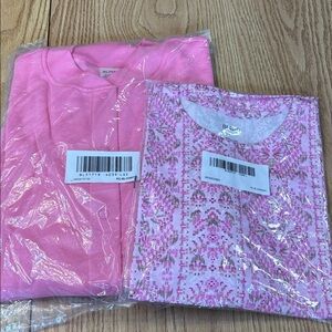 Blair Women's Large Pink Snap Up Sweatshirt and matching Tee